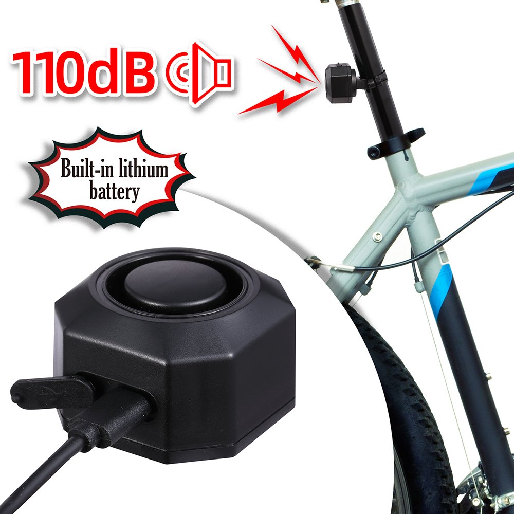 Anti-Thief Bike Alarm System with Remote Waterproof Motion Detection IP65 Plastic Material for E-Bikes