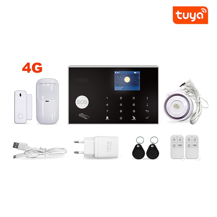 Tuya APP Alarm Systems Wireless Wired Alarm Panel GSM WIFI 4G For Home Use