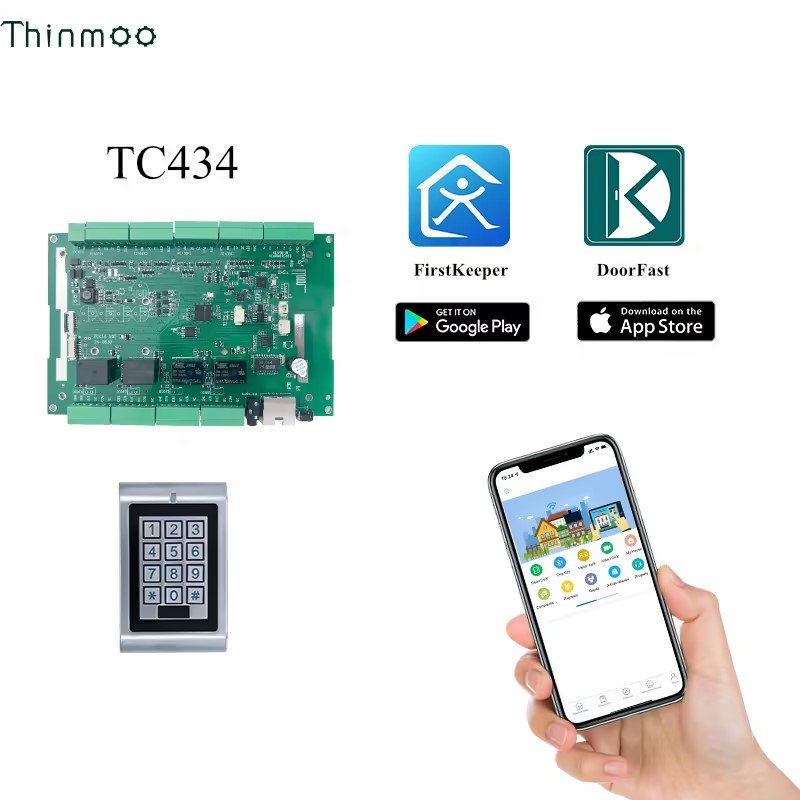 Thinmoo Multi-function wiegand TCP/IP wiegand network 4 doors smart access control system board with software