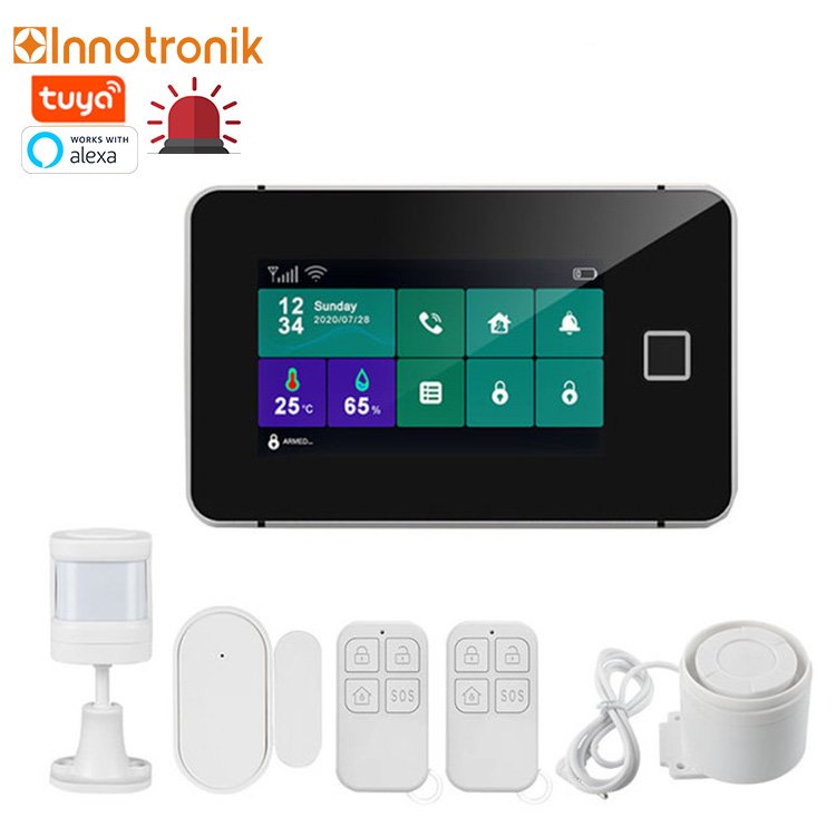 Innotronik Tuya WiFi Security Alarm System Camera PIR Motion Door Sensor Siren Smoke Detector Wireless 433MHz Burglar Alarm Kit