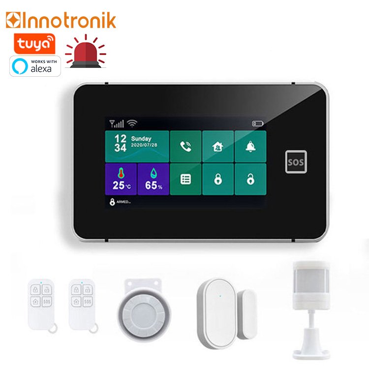 Innotronik Tuya WiFi Security Alarm System Camera PIR Motion Door Sensor Siren Smoke Detector Wireless 433MHz Burglar Alarm Kit