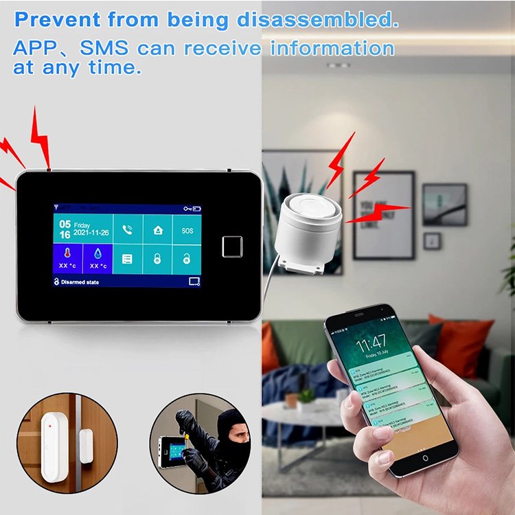 Innotronik Tuya WiFi Security Alarm System Camera PIR Motion Door Sensor Siren Smoke Detector Wireless 433MHz Burglar Alarm Kit
