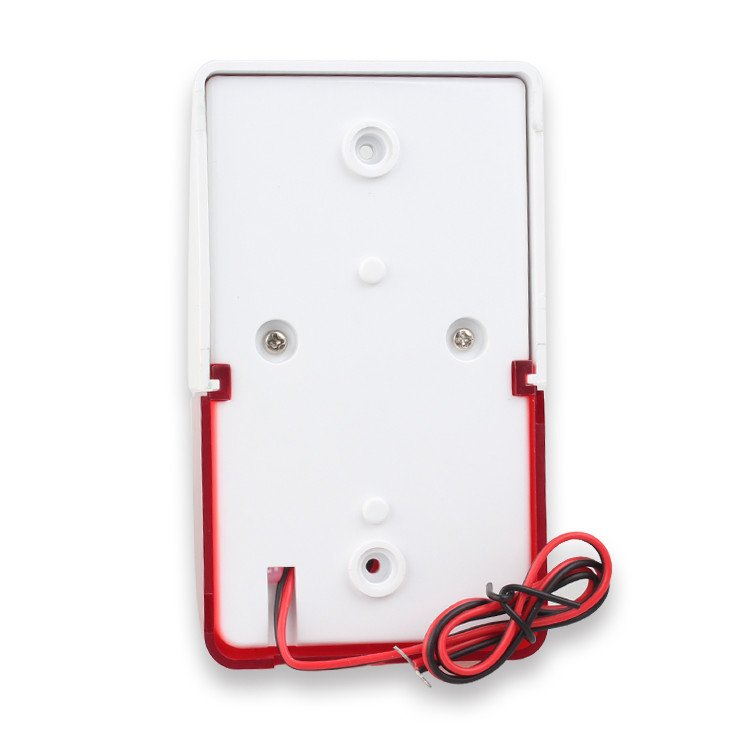 Wired Strobe Siren Durable 12V Sound Alarm Strobe Flashing Red Light Sound Siren Home Security Alarm System 115dB