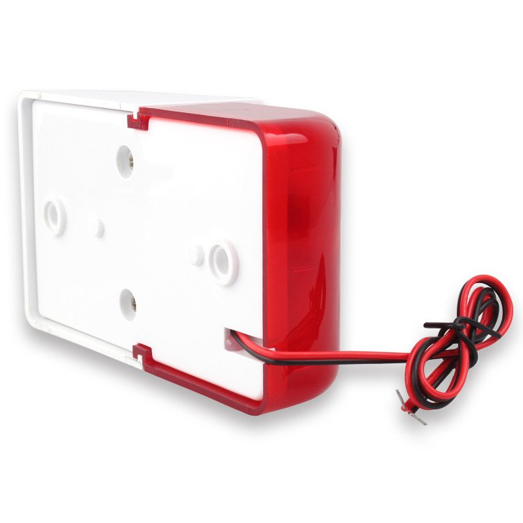 Wired Strobe Siren Durable 12V Sound Alarm Strobe Flashing Red Light Sound Siren Home Security Alarm System 115dB