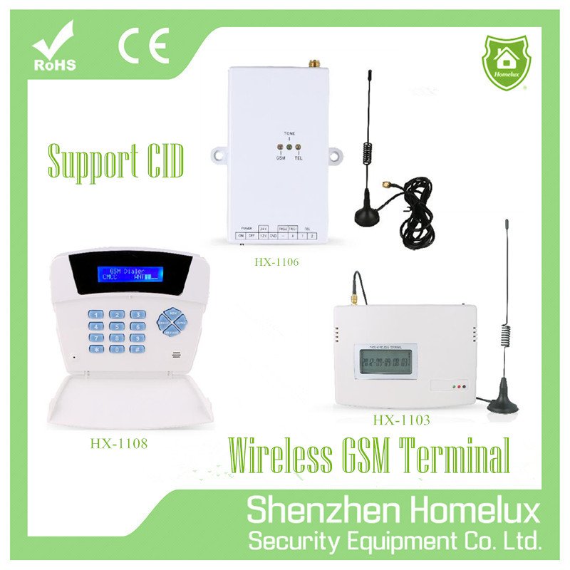 Wireless gsm terminal gsm and pstn support CID with battery backup work with universal security alarm system