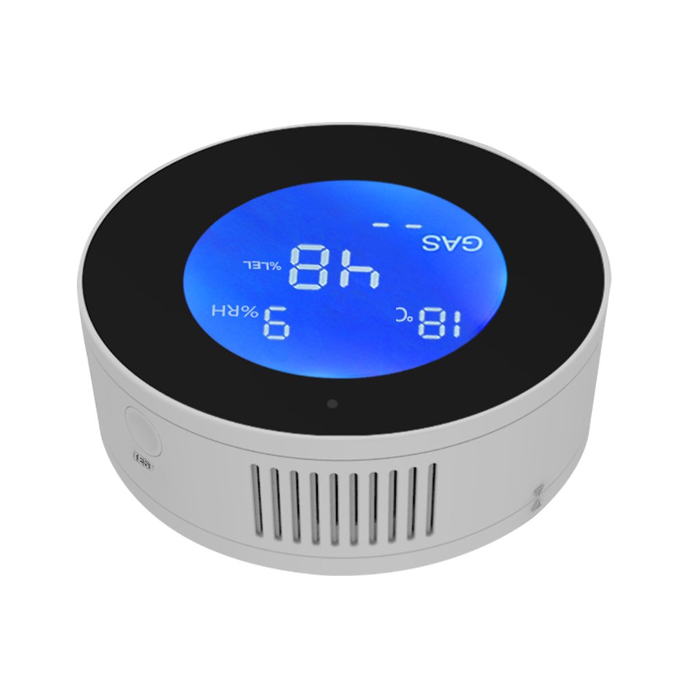 PGST Tuya Easy Wall Mounting WIFI Gas Leak Detector Alarm with LCD Display for Home Security Kitchen Cooking