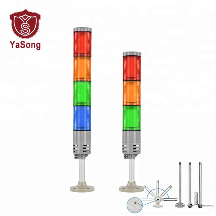 IP65 Waterproof Tower Light LTA-052J Multilayer Stack Warning Lights 90dB Sound 4 Base Types Flashing Light Machine Alarm System