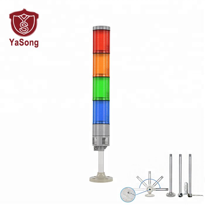 IP65 Waterproof Tower Light LTA-052J Multilayer Stack Warning Lights 90dB Sound 4 Base Types Flashing Light Machine Alarm System