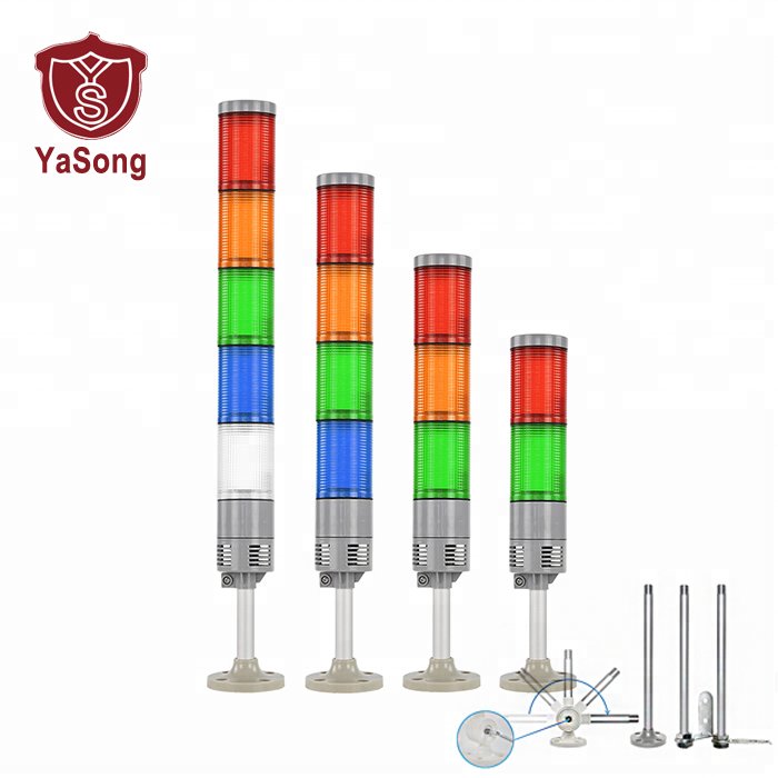 IP65 Waterproof Tower Light LTA-052J Multilayer Stack Warning Lights 90dB Sound 4 Base Types Flashing Light Machine Alarm System