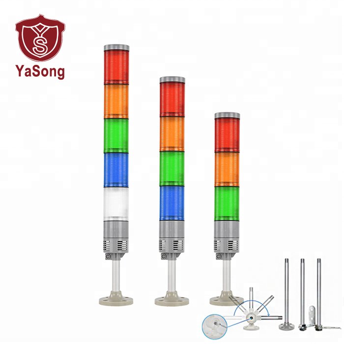 IP65 Waterproof Tower Light LTA-052J Multilayer Stack Warning Lights 90dB Sound 4 Base Types Flashing Light Machine Alarm System