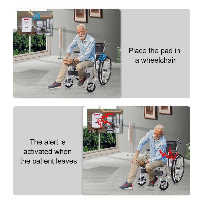 Smart Wireless Fall Alarm System Wheelchair Pressure Sensor Mat Monitor and Remote Care Bed Alarm
