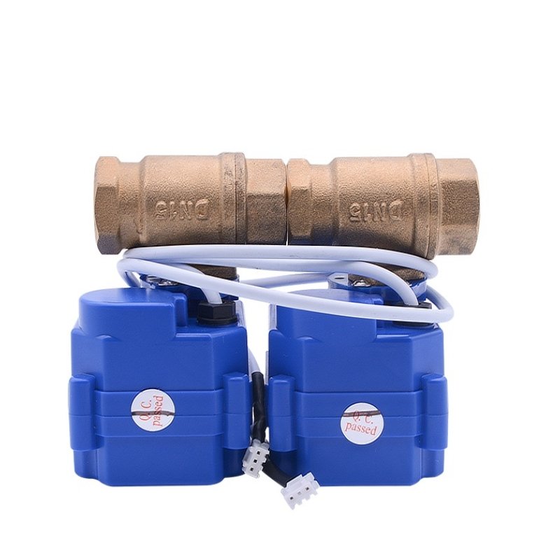 Water Leak Detector Protection System with 2pcs Smart Valve 3pcs Water Sensor Cable for 1/2" Pipe Anti Overflow Water Protection