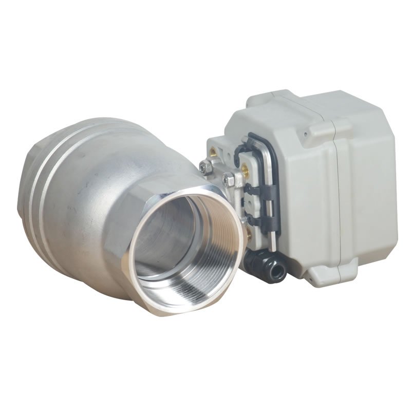 water leak electric shutoff detector sensor alarm system with motorized valve