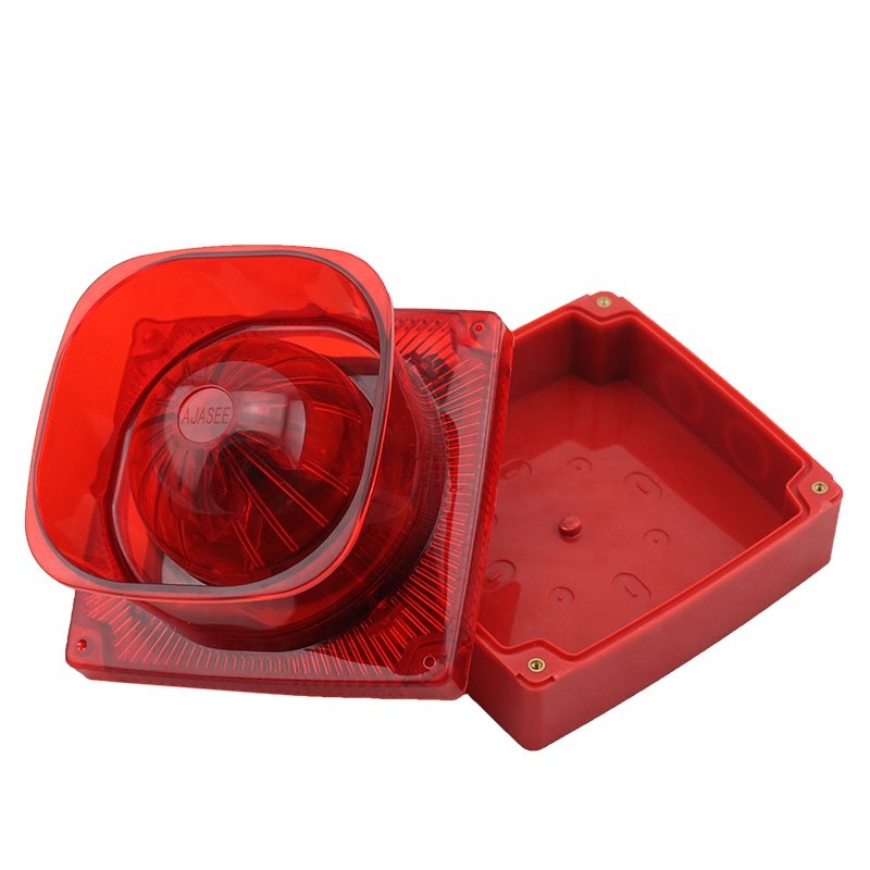 24v&220v Outdoor wired strobe siren burglar alarm system 115db horn siren pass IP65 Waterproof test