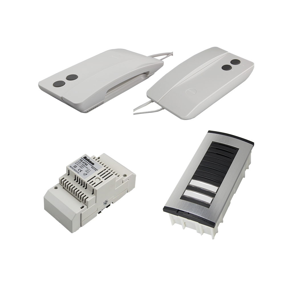 2 Posts Audio Door Phone Kit Two-Way Talk Intercom System with Brushed Aluminum Panel Electronic Ring Remote Door Lock Control