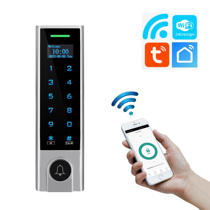 Tuya Smart Wifi Access Control Reader Touch Keypad Video Camera Doorbell Function Remote Control Unlock Access Control