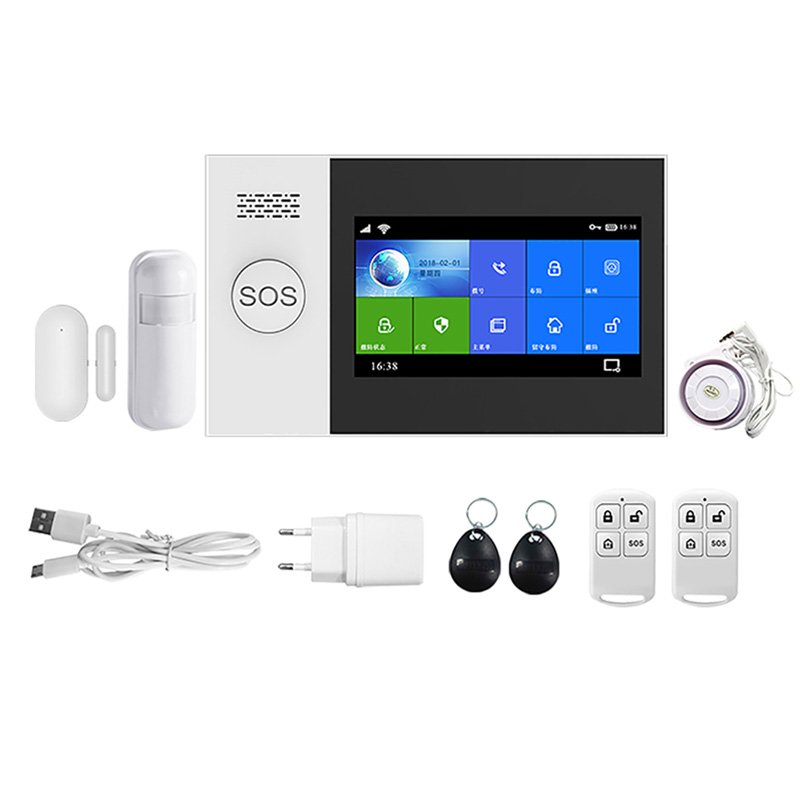 New touch 4.3 inch screen display wifi 4G smart burglar alarm system tuya