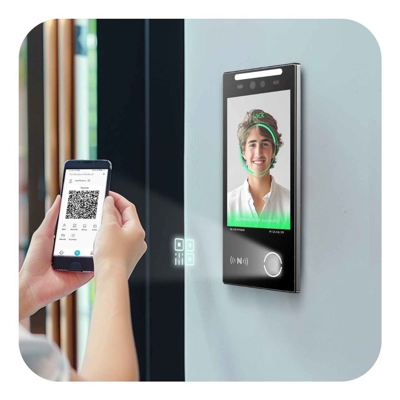 VF106 Biometric Access Control System Fitness Studios Face Recognition Temperature Measurement WiFi Free Reset People Counting