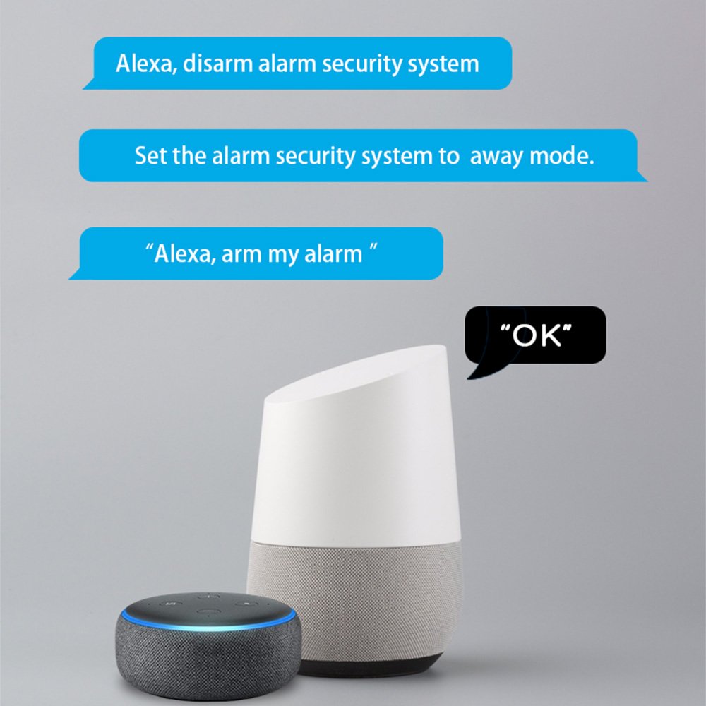 Tuya Wireless Home Office Security WiFi Alarm Burglar System APP Control Compatible with Alexa and Google Home