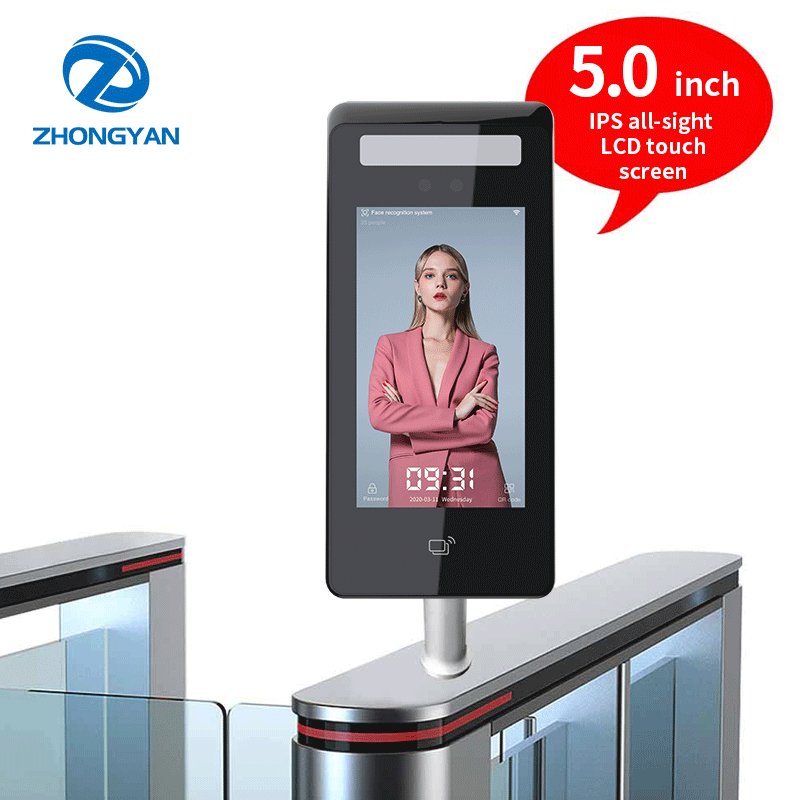 5 inch IPS all-sight LCD touch screen face recognition door access control terminal dynamic 3d face recognition system camera