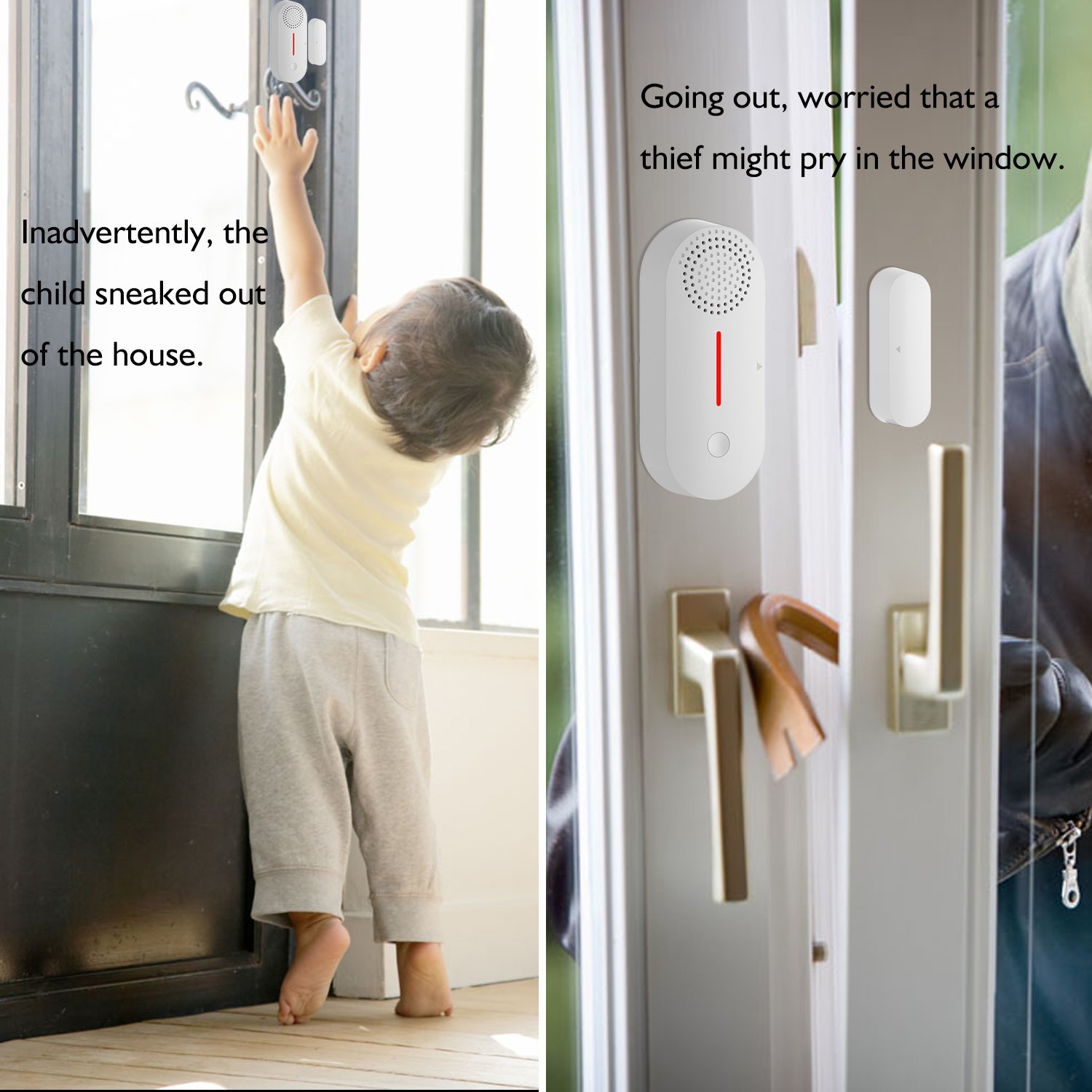 Smart Life App Remote Arm/Disarm Door Window Sensor Duration Sound Volume Adjustable Door Detector Tuya WiFi Door Alarm