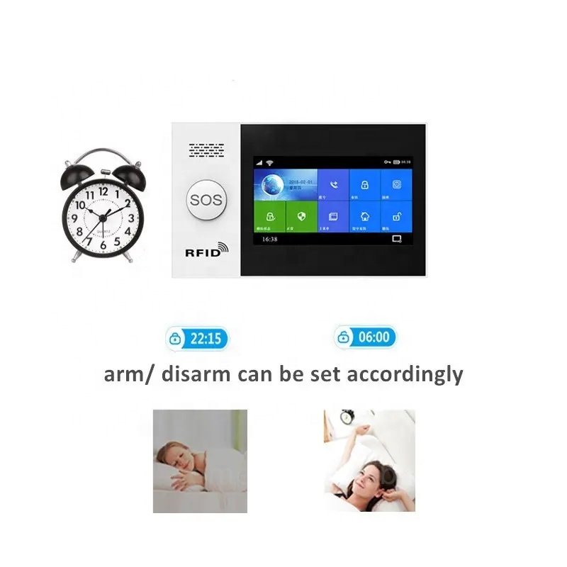 Home intelligent anti-theft WIFI GSM wireless alarm sensor RFID Tuya application remote control Home Security Alarms