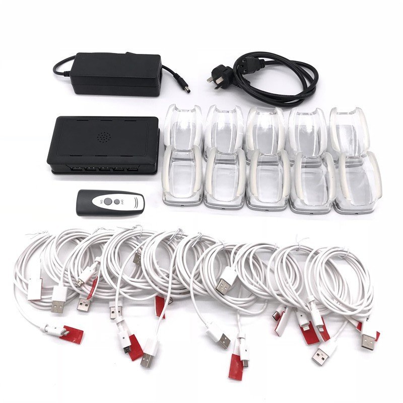 Retail display security solutions for cell phone anti theft alarm stand for mobile shop multi port security alarm system