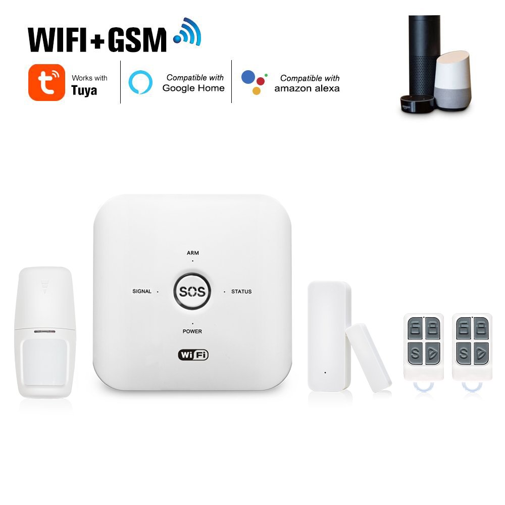 2024 New Products Tuya WIFI+GSM SOS Emergency Bottom Home Security Camera Alarm System