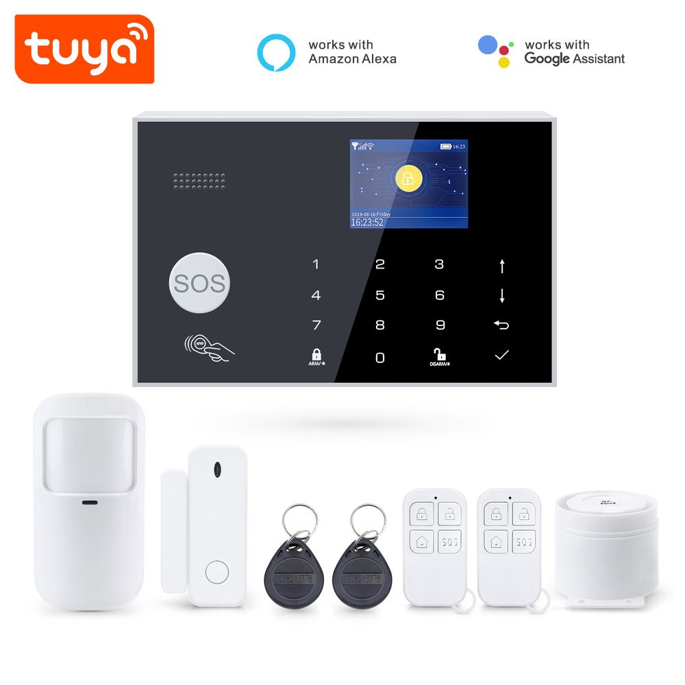 Wholesale Price 2.4 inch TFT LCD Display Rfid Card Alarm House Tuya Smart Wifi GSM Home Security Intrusion Alarm PST-G30