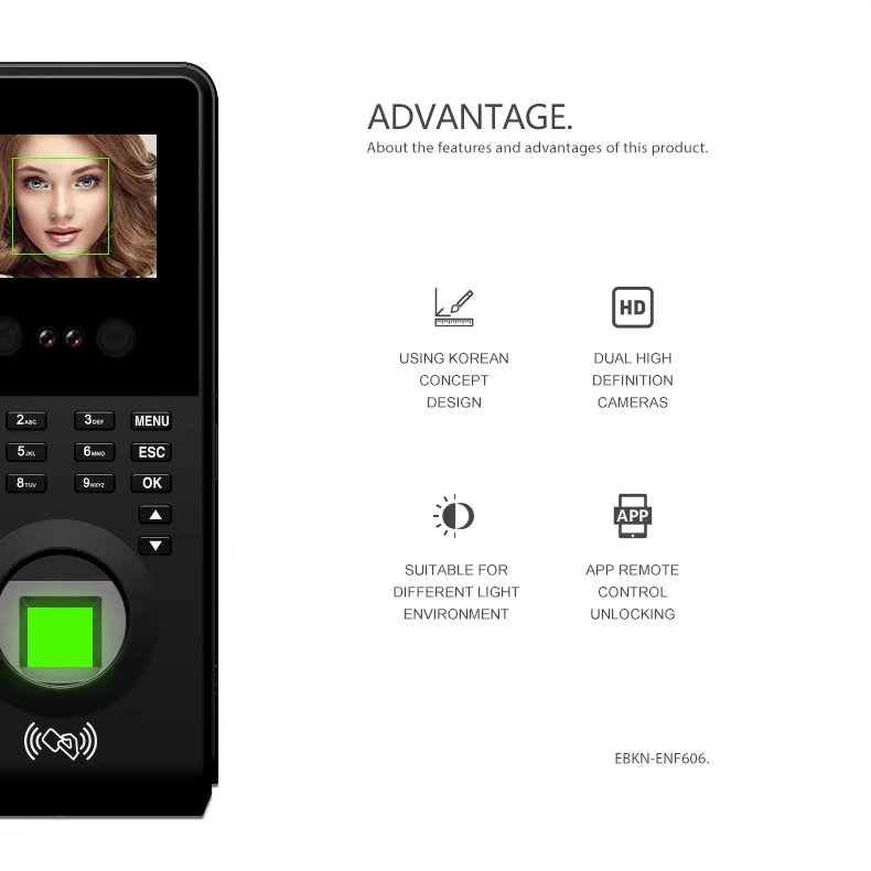 ZKT EBKN Free Software Wifi Biometric Access Control Product Face Recognition And Fingerprint Reader Time Attendance