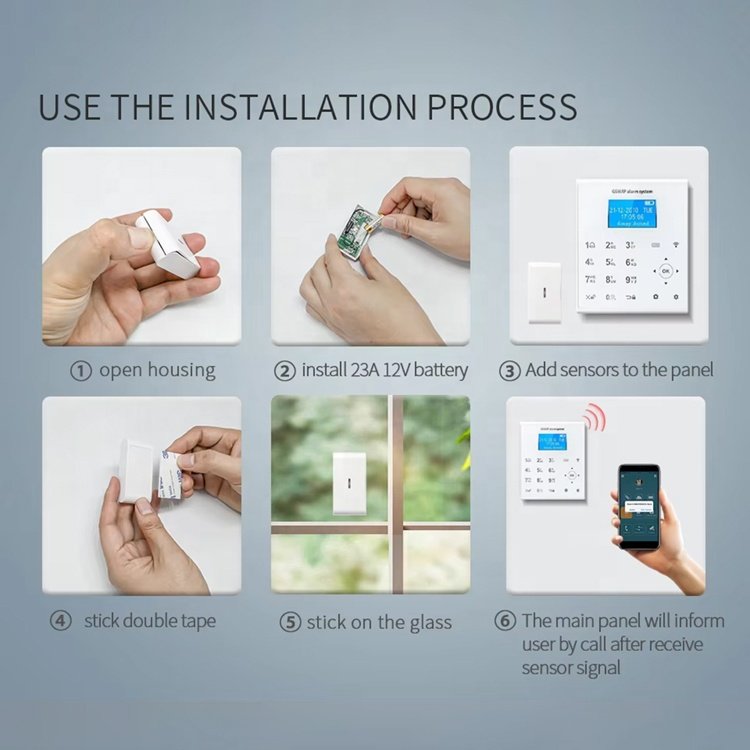 DC12V 23A Alkaline Battery Wireless Door Window Vibration Sensor Detector Indoor Home Security Anti Theft Entry Shock Sensor