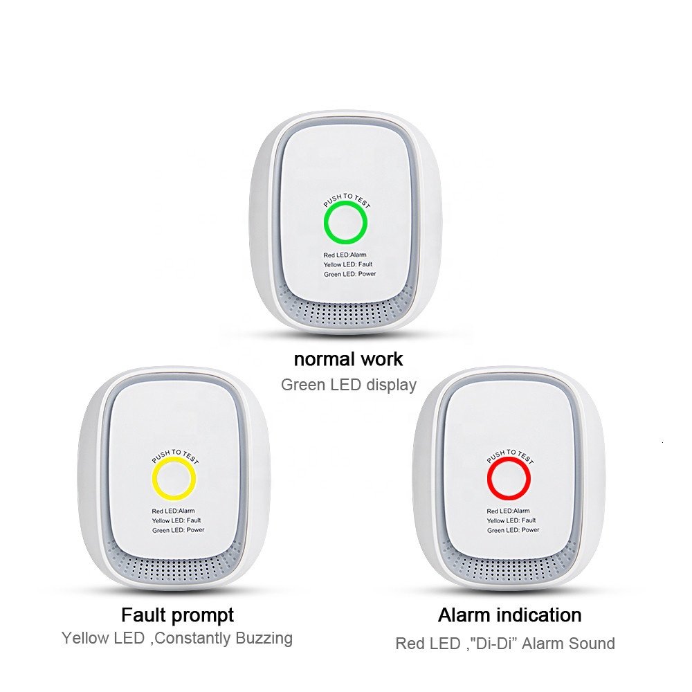 Wireless Smart Security Alarm System Natural gas LPG Alarm Zigbee Tuya Gas Detector For Home Safety