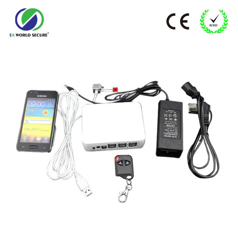 mobile phone security alarm display system,cell phone anti theft alarm system,multi ports charging security system for mobile
