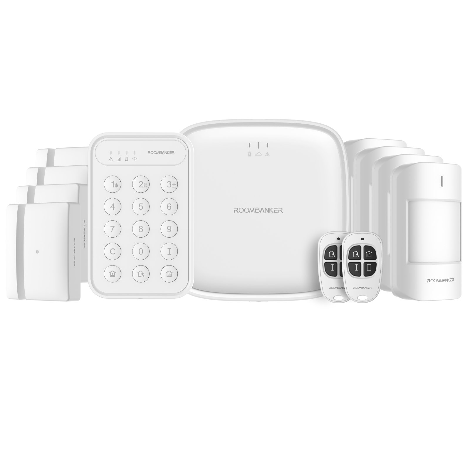 Roombanker 2024 Wireless Wifi Gsm Home Security Alarm System with Zigbee Bluetooth