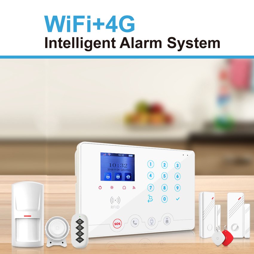 Cheapest Tuya 4G Smart Life WiFi GSM Alarm security system anti theft alarm kit RFID