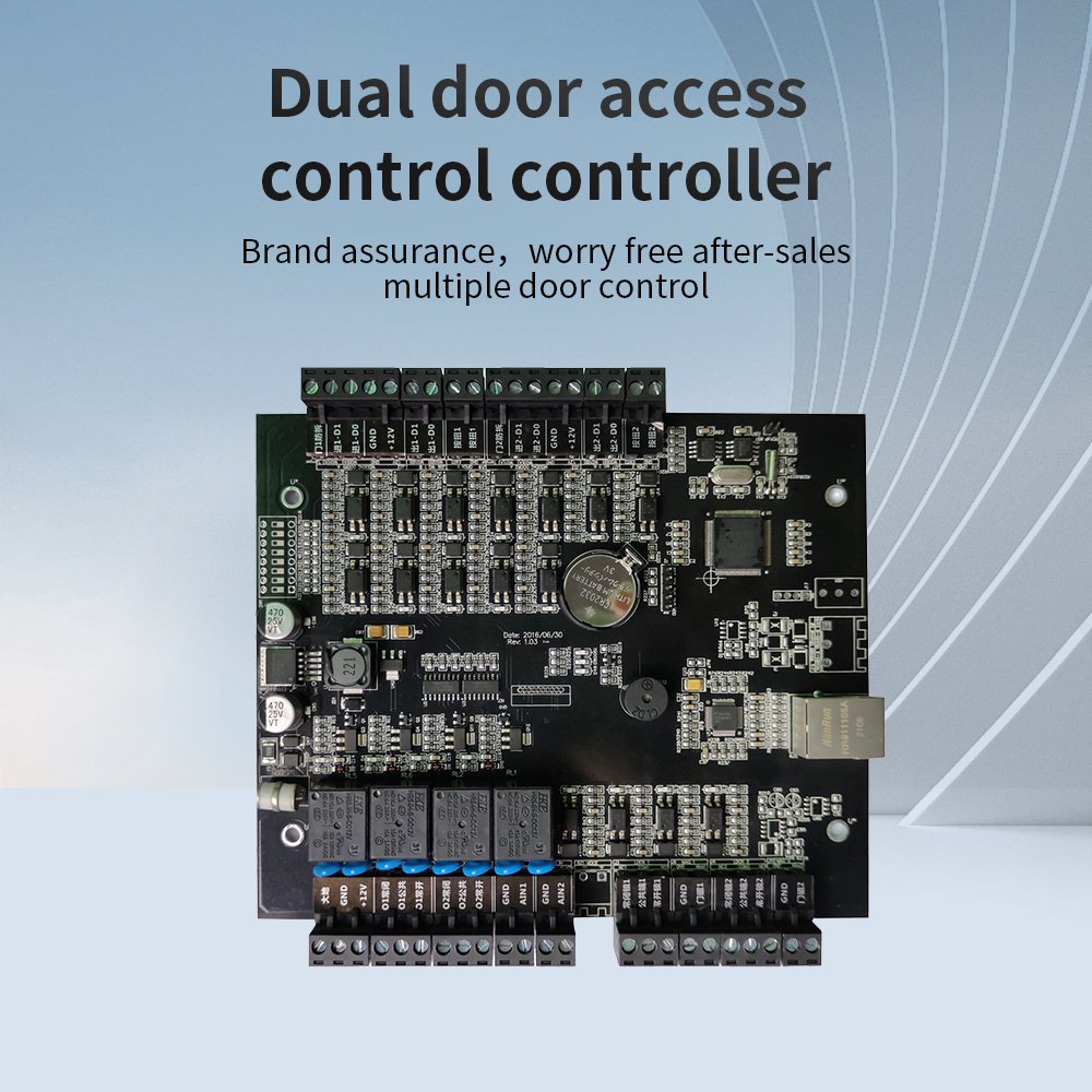 FFi DC02 dual door access control controller network Wiegand 26/34 head reading vehicle fire alarm