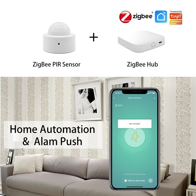 RSH Tuya Smart Life Detect People Movement & Sends Alarm Alert Tuya Smart ZigBee Wireless PIR Motion Sensor