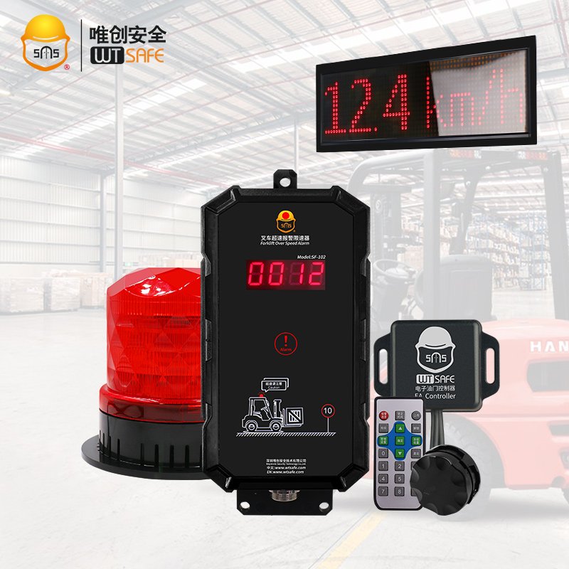 LED Large Display Screen Forklift Over Speed Alarm with Wireless Speed Sensor