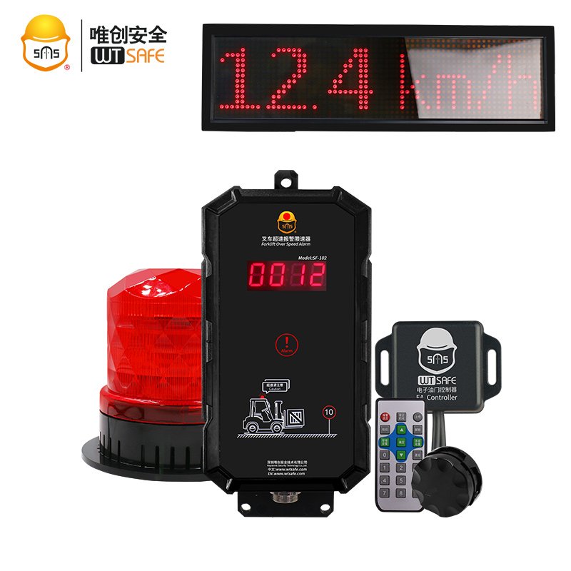 LED Large Display Screen Forklift Over Speed Alarm with Wireless Speed Sensor