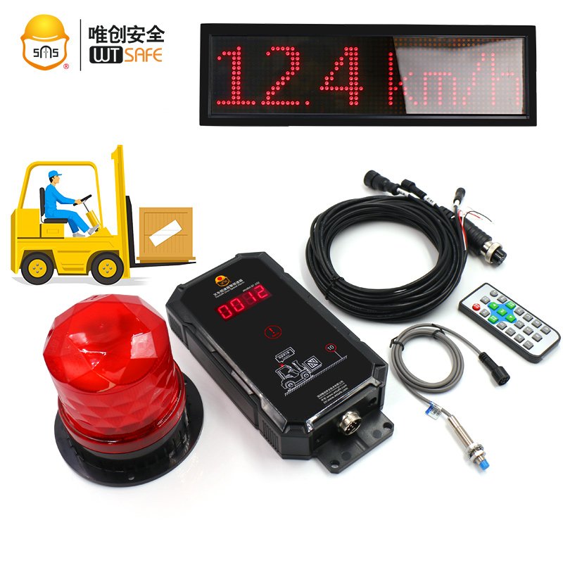 LED Large Display Screen Forklift Over Speed Alarm with Wireless Speed Sensor