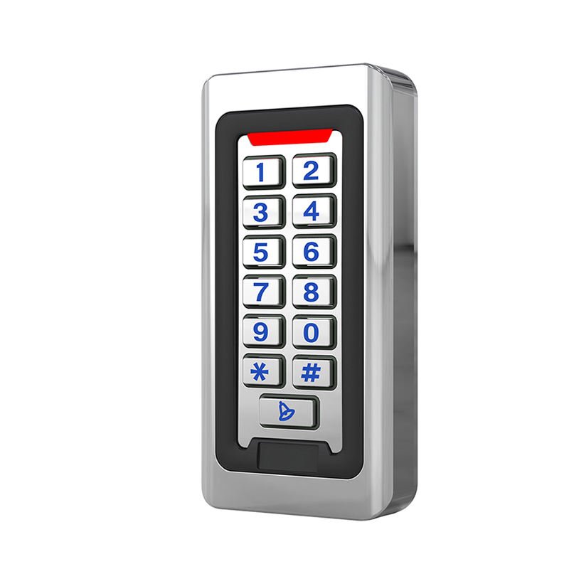 Goldbridge non-waterproof rfid access control keypad metal case swipe card door access control systems 125khz silicon button