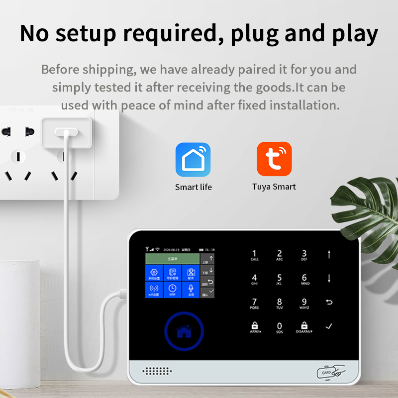 Smart Home Security System TUYA APP control 24 hours day and night safety monitor smart home alarm security