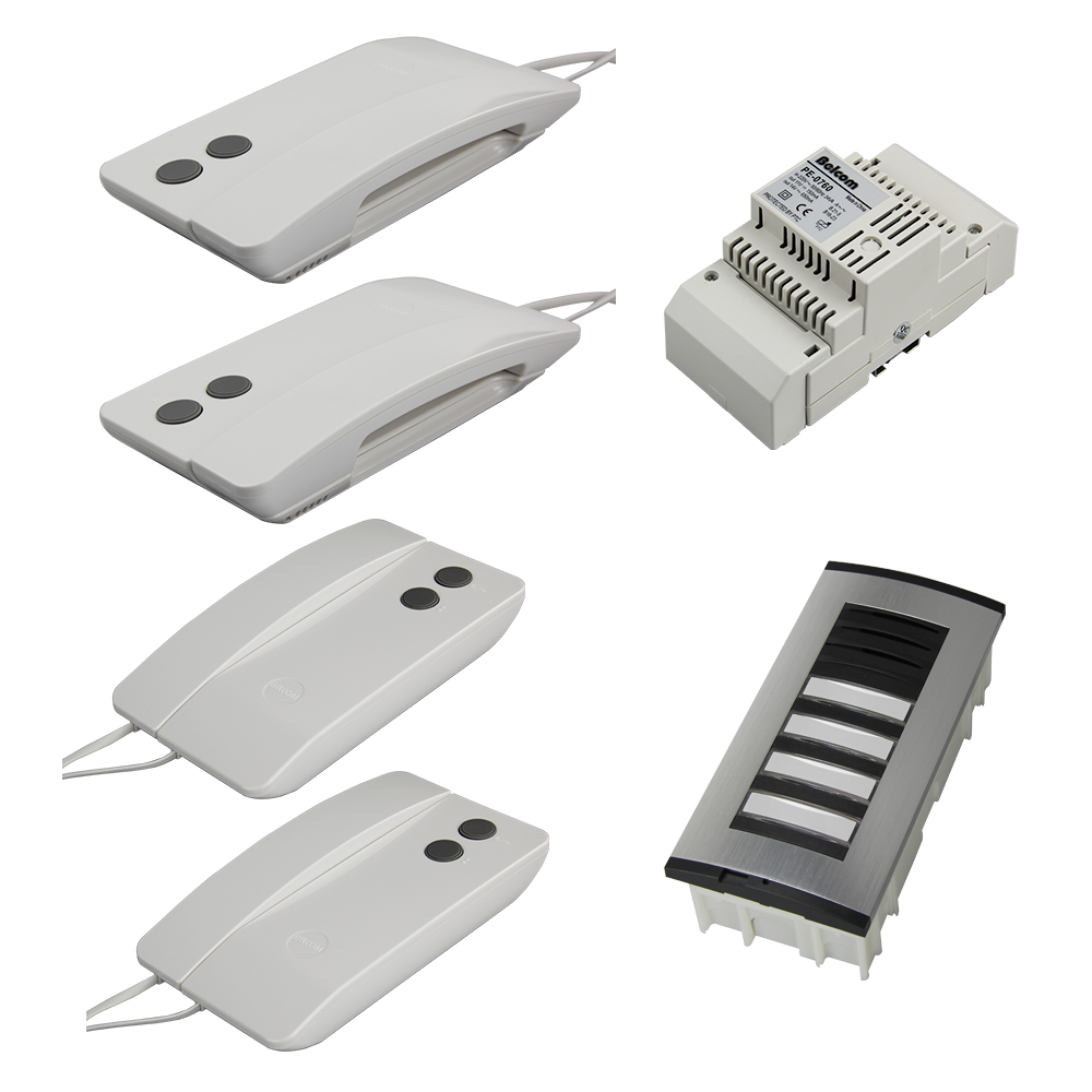 4 Posts Audio Door Phone Kit Two-Way Talk Intercom System with Brushed Aluminum Panel Electronic Ring Remote Door Lock Control