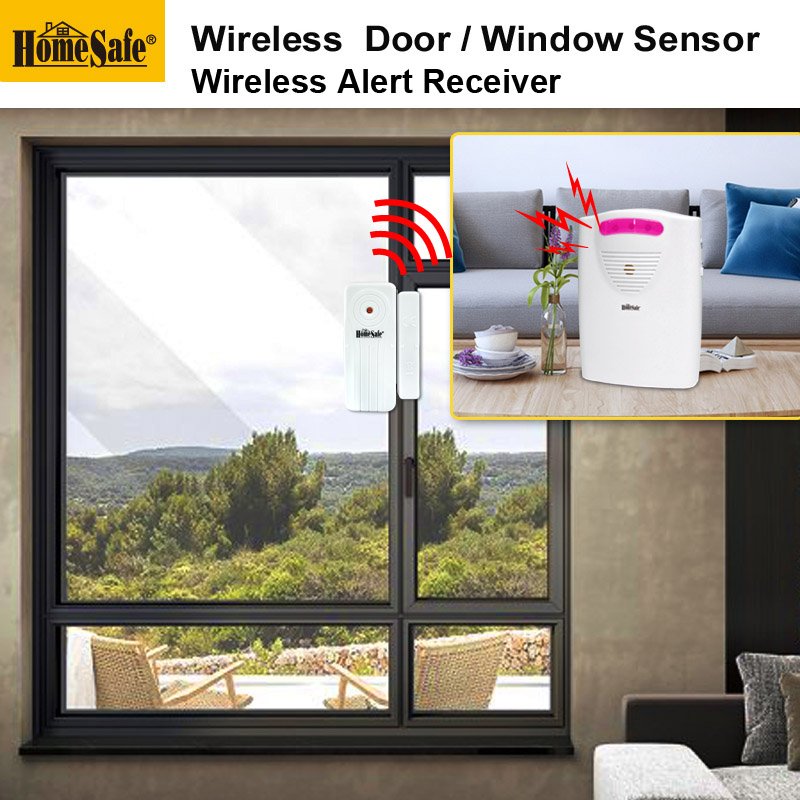 Small volume wireless door and window sensor security alarm system wireless home alarm