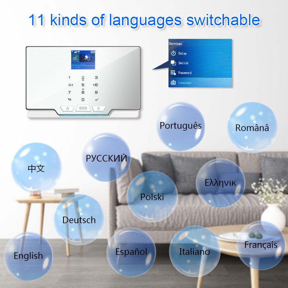 ZX-G20 white Tuya smart 2G GSM WiFi 433mhz wireless security alarm system home alarm high quality motion detector door sensor