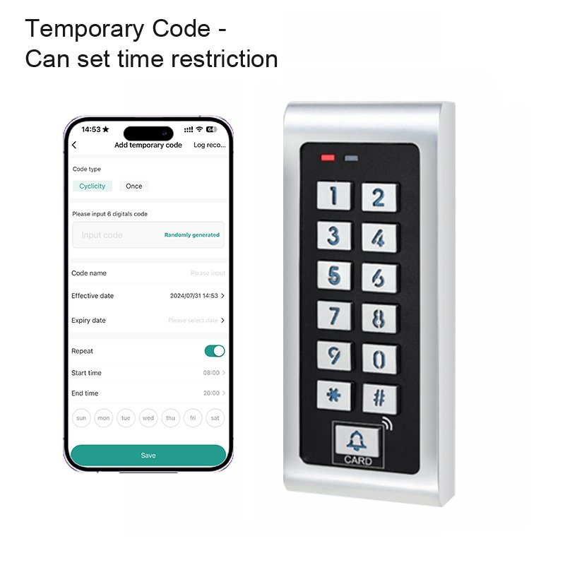 Secukey SK14-WIFI IP66 WIFI Smart Access Controller Tuya Physical Keypad Smart Digital Door Lock System with Wiegand Card Reader