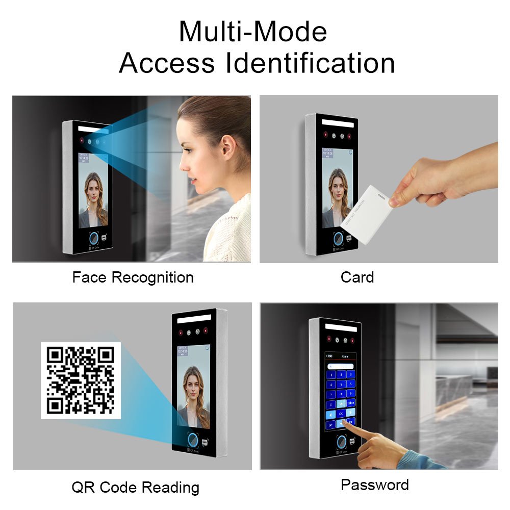 AI Face Recognition and QR Code Reader Time Attendance Machine Access Control System with Free SDK and Cloud Software