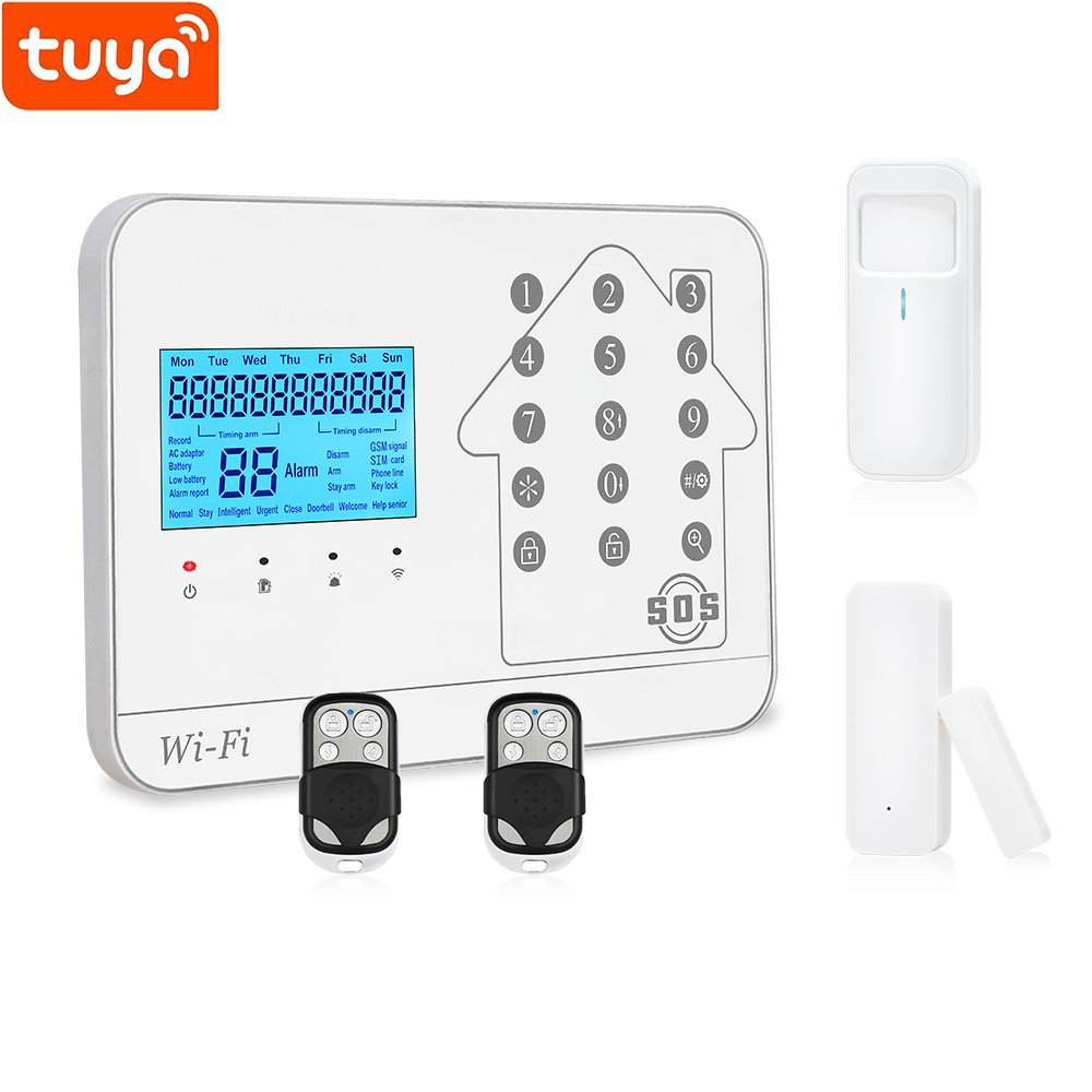 2024 Wireless GSM PSTN WIFI Tuya Intelligent Alarm System Touch Keypad Home Security Alarm Compatible With Smart Life App