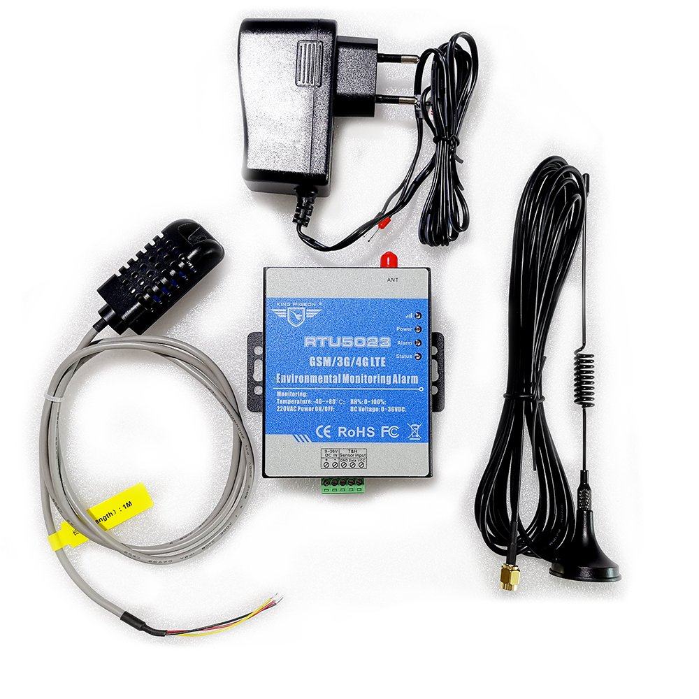 GSM 2G 4G Temperature Humidity Alarm Lost Alert Remote Monitor Support Timer Report APP Control RTU5023