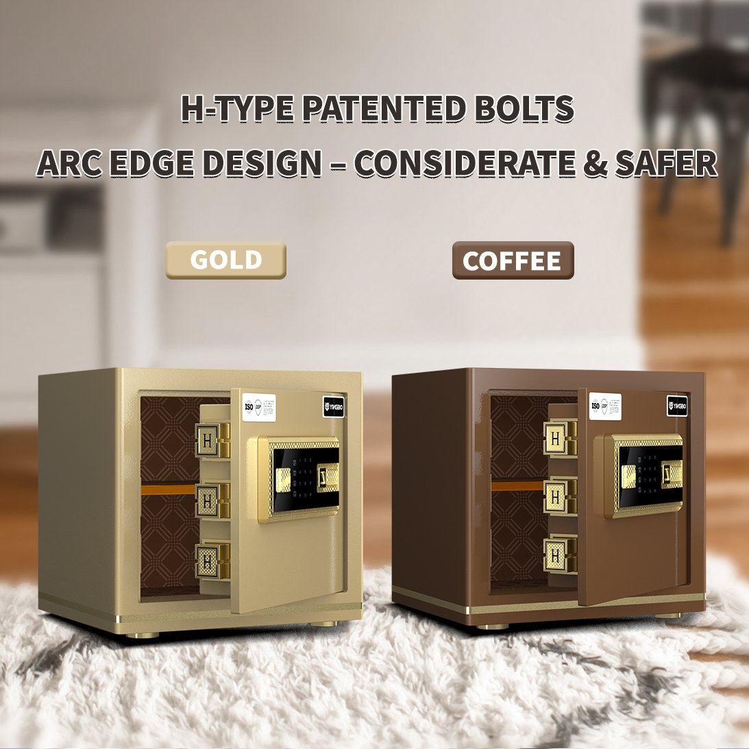 solid steel home safe deposit box hidden dual alarm system high security safes for money